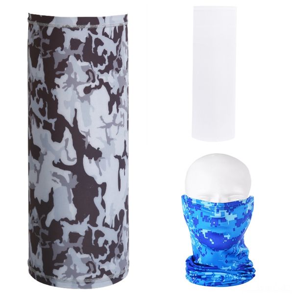 

xxiki outdoor bandana face cycling mask headband visor neckwarmer bandana mask seamless shield fishing riding camouflage cycling scarfs, Black