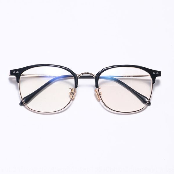 

literature and art tr90 half-frame myopia myopia glasses female fashion rivet male frame big face glasses student 1149, Silver