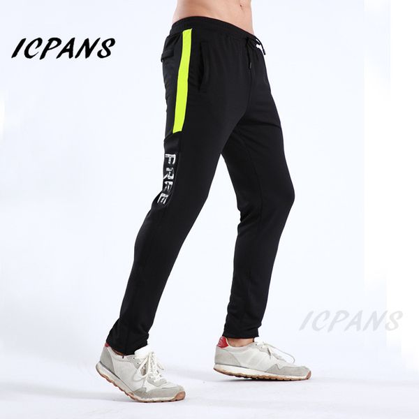 

icpans men sweatpants cotton summer autumn bodybuilding jogger sweatpants men fitness joggers runners clothing 2019, Black