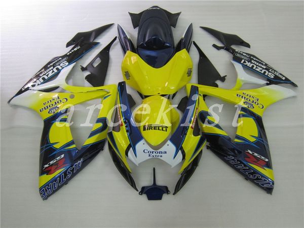 

new abs fairing kits fit for suzuki gsxr 600 750 k6 06 07 gsxr-600 gsxr750 gsxr600 gsxr-750 2006 2007 yellow blue