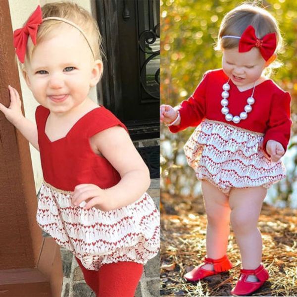

newborn infant baby girls chrismtas jumpsuit bodysuit clothes outfits