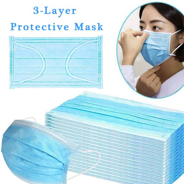 

3 слоя одноразовые 20/50 шт. пылезащитный защитный чехол для лица мальдегид предотвратить бактерии маски оптовая продажа 0ges s0tv naep