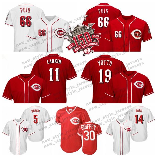 

Men Reds 66 Yasiel Puig Cincinnati 19 Joey Votto 11 Barry Larkin 17 Chris Sabo 19 Joey Votto 14 Pete Rose Baseball Jerseys