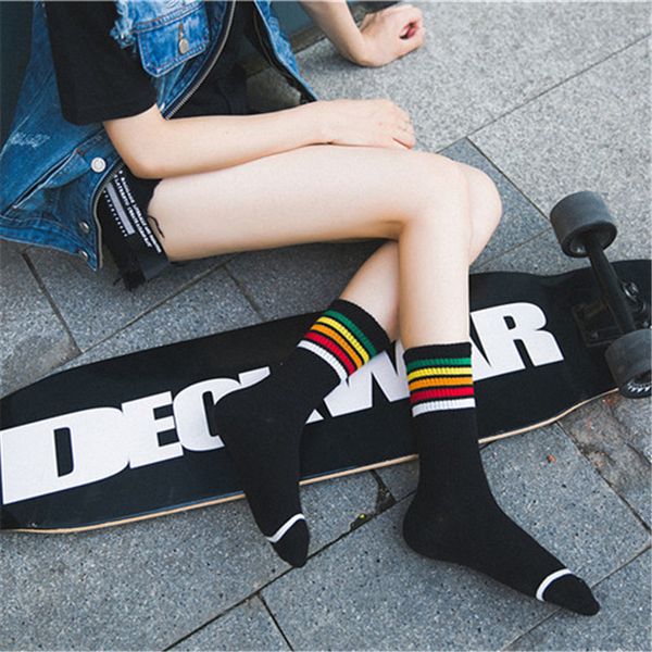 

Fall winter new cotton port ock ca ual rainbow breathable weat ab orbent ock in the tack of ock, Black
