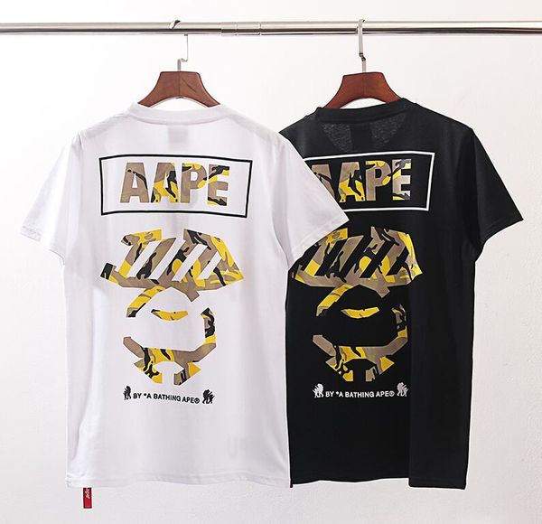 

apu печати мужские и женские футболки стрит париж любителей летних круглый шею футболки бренды топы подростков с короткими рукавами футболки, White;black