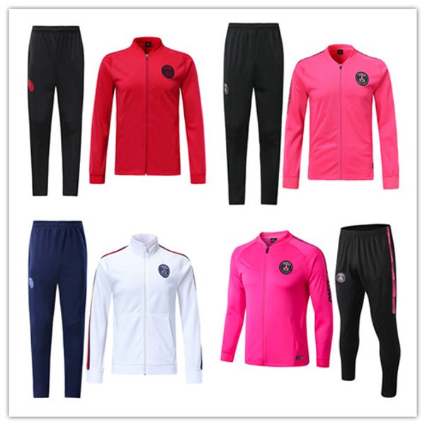 

new paris jacket suit 2019 2020 mbappe cavani 2019/20 paris jacket pink tracksuit winter clothing, Black