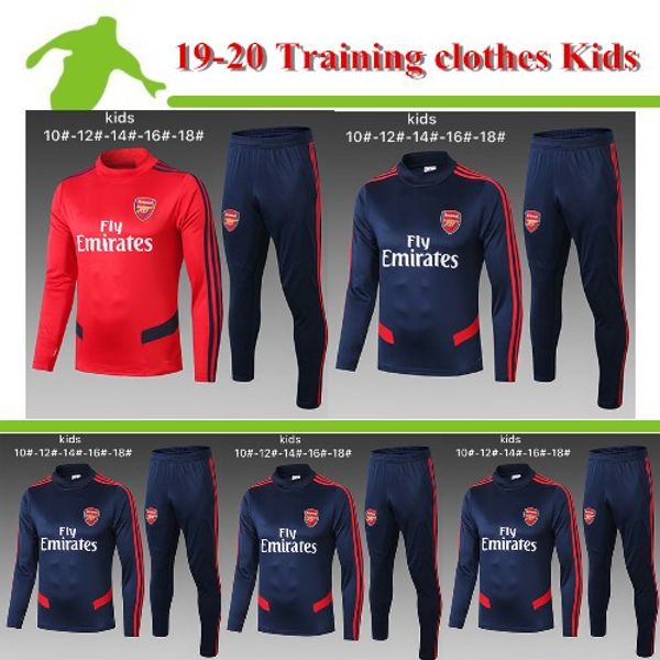 

19/20 arsen kids tracksuit soccer jacket 19 20 pepe jogging set arsen nicolas pepe tierney boys football chandal training suit, Black;red