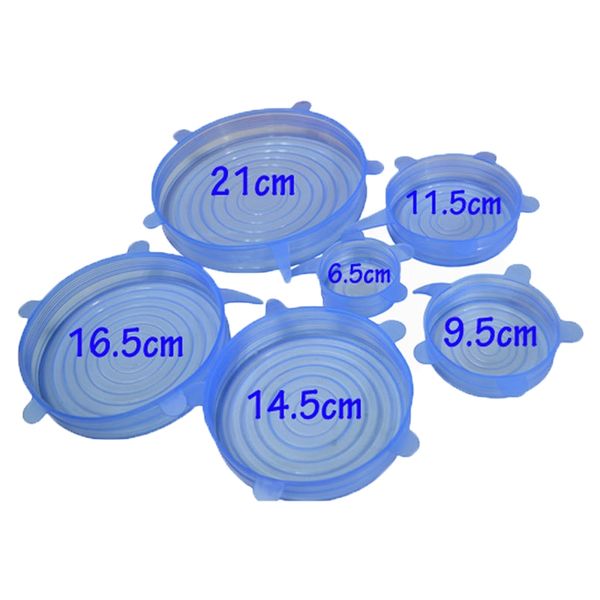 

6pcs / set универсальный силиконовый люки stretch всасывания крышки кастрюли кастрюля силиконовый чехол пан spill крышка пробка главная чаша
