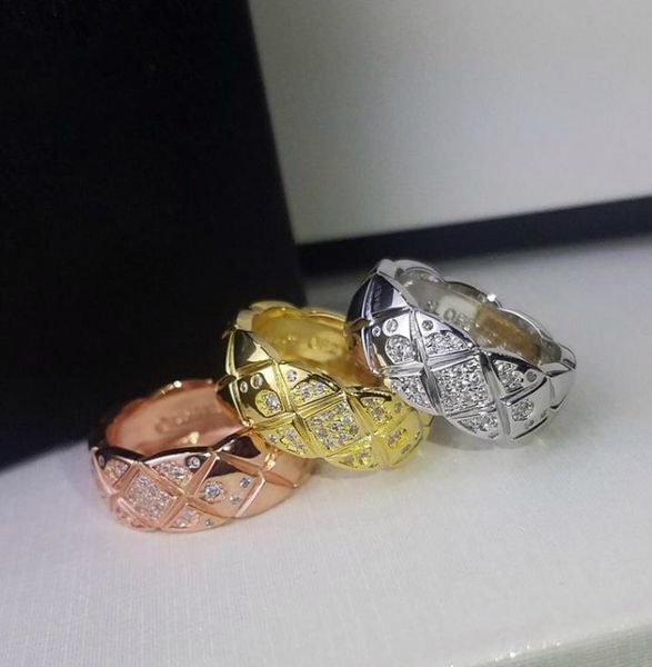 

luxury designer coco crush jewelry ring alloy diamond geometric rhombus ring women and men jewelry, Silver