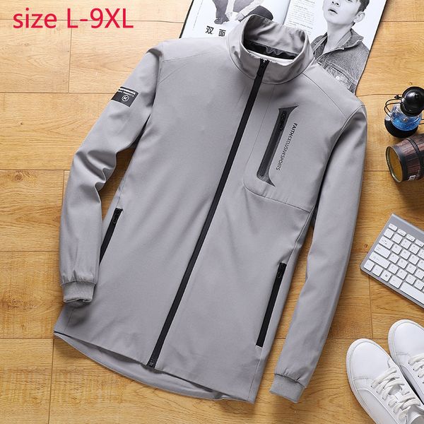 

2019 new arrival super large men jacket spring fashion thin casual mandarin collar zipper loose plus size lxl2xl3xl4xl-7xl8xl9xl, Black;brown