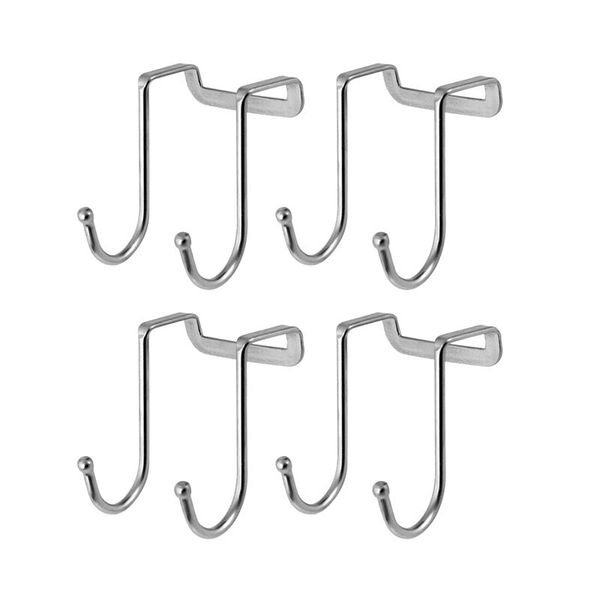 

4pcs hooks double metal stainless steel practical simple bedside hooks for home