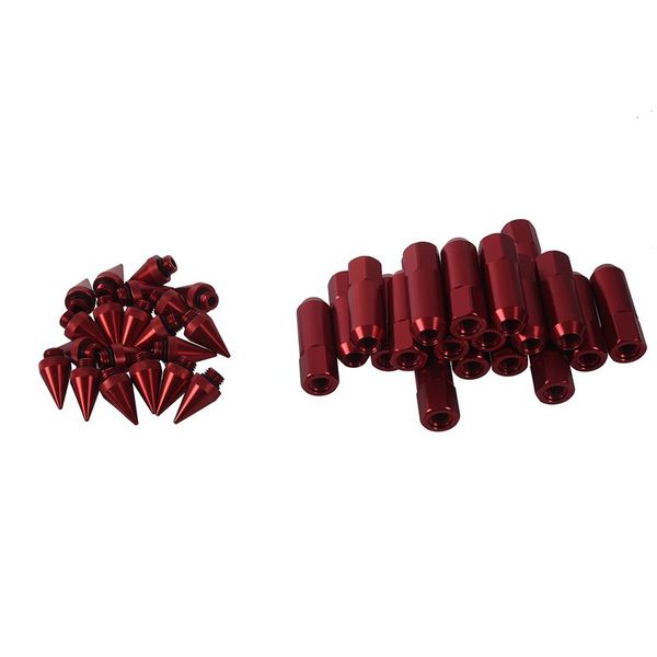 

20pcs m12 x 1.5 spiked lug nuts extended tuner wheel/rims for red