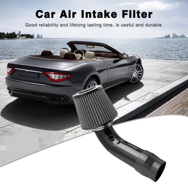 

large flow aluminum alloy pipe hose car air intake filter automobile racing car universal reusable mushroom air filter black