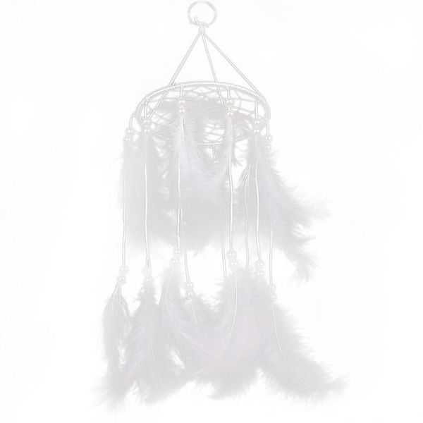

handmade dream catcher with feathers hanging decoration craft gift white
