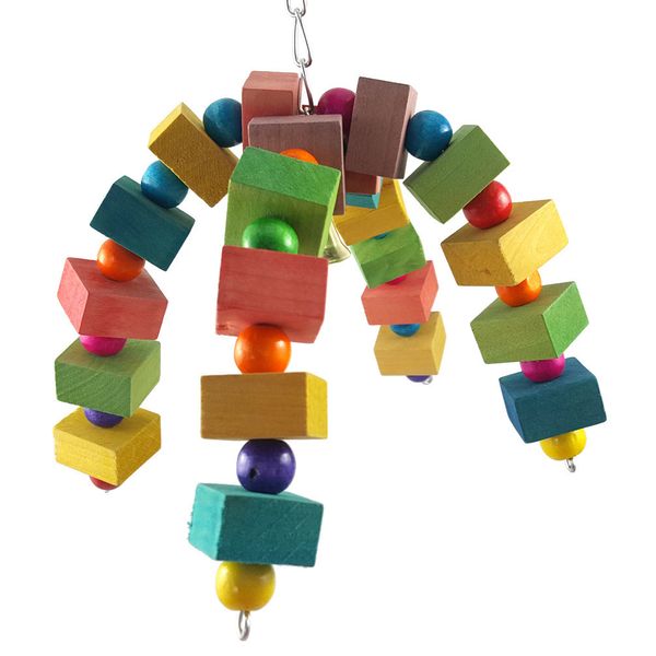 

size parrot colour building block gnawing string colour climb the ladder to climb ladder colorful swing scaling ladder four corner string