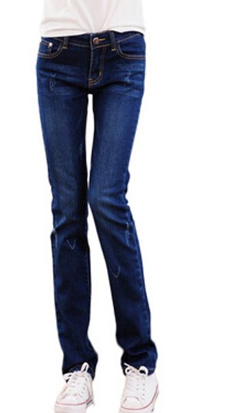 

straight jeans trousers female summer tide stretch slim thin section was thin loose students women selling clothes china, Blue