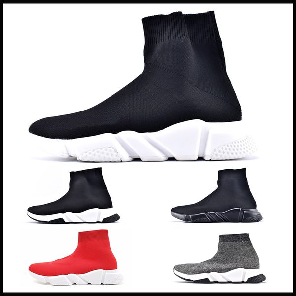 

new brand luxury designer sneakers women men paris speed trainer black red triple fashion casual sock boots shoes runner cheap