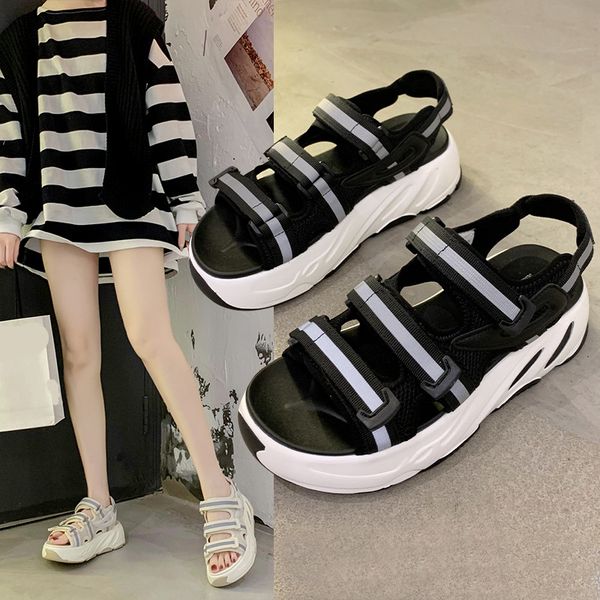 

multicolored sandals black shoes for women with heel 2020 summer women's heels all-match med womens wedges beige thick