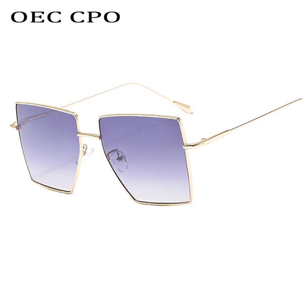 

oec cpo retro big square sunglasses women brand designer sunglasses for man irregular alloy quality sun glasses oculus de soll25, White;black