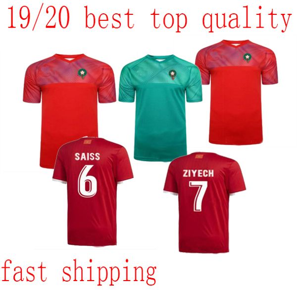 

2020 morocco occer jer ey 19 20 maillot de foot ziyech boutaib cami eta de futbol bou oufa el ahmadi football hirt