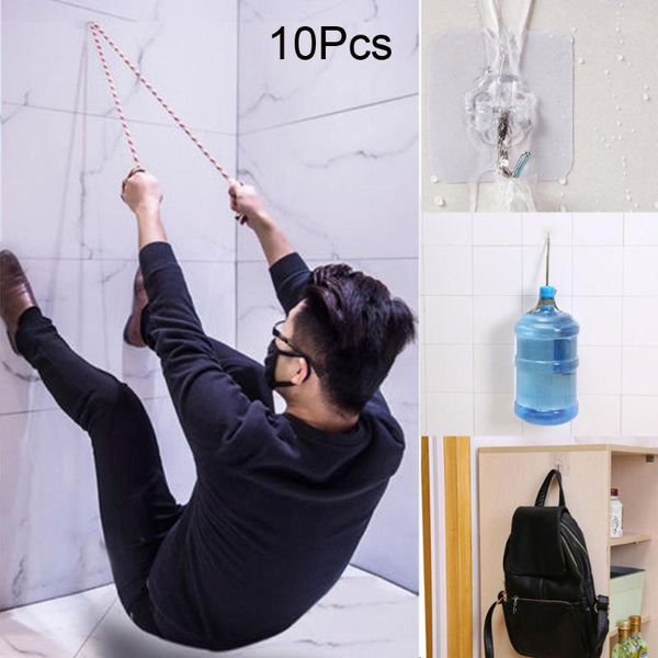 

10x strong transparent suction cup sucker wall hooks hanger for kitchen bathroom wall sucker hanger waterproof adhesive hook