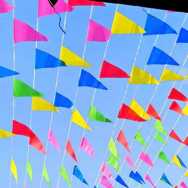 

100m wedding festival pennant string banner buntings colorful flag for festival party holiday decoration christmas strap