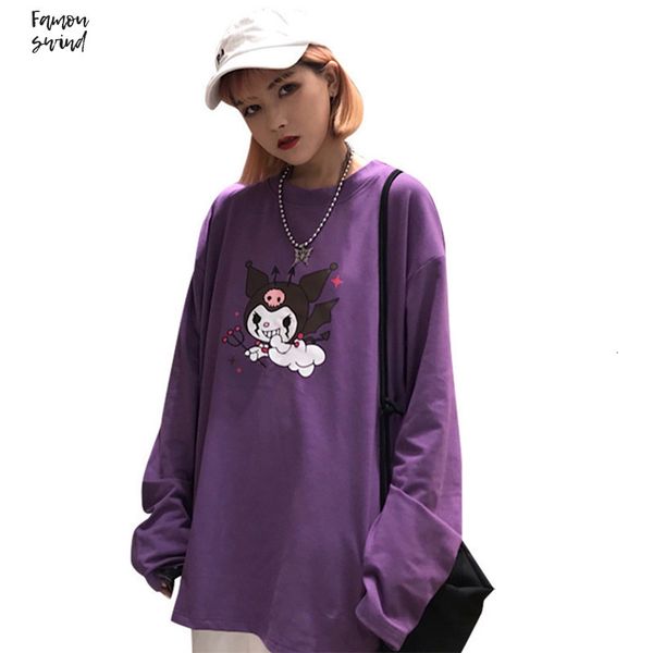 

мультфильм монстр pattern футболка фиолетовый печати разведчик с длинным рукавом футболка, круглый воротник девушка скаутов с коротким рукав, White