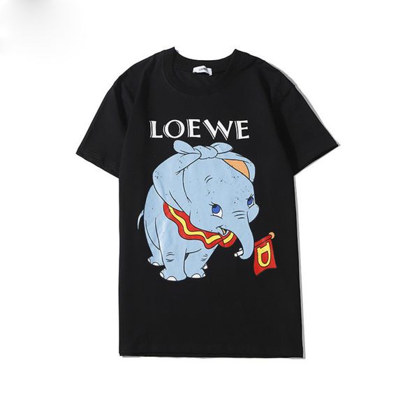 

loewe men designer t shirt brand elephant cartoon printing luxury t shirts european american love wild fashion1lwr, White;black