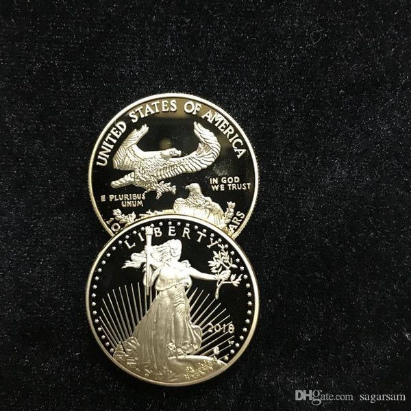 

100 шт non magneitc in god trust freedom 2018 настоящая позолоченная сувенирная монета liberty диаметром 32,6 мм американская декоративная м