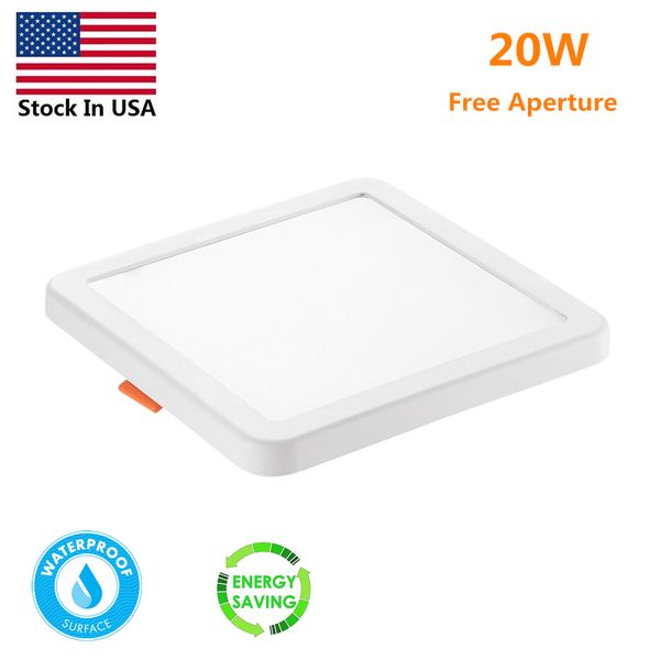 

ультратонкий square led со 20w сша встраиваемый потолочный светильник с водителем 4000k дневной свет 180w эквивалент no-диммируемый панель l