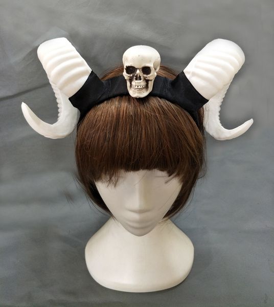 

gothic horn headband horns devil white black antler gothic hair headpiece skull headband