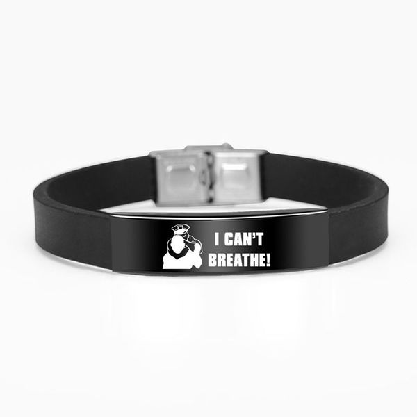 

protestor antiracism i cant breathe silicone bracelet for men black live matter bracelet women jewelry dn-04, Golden;silver