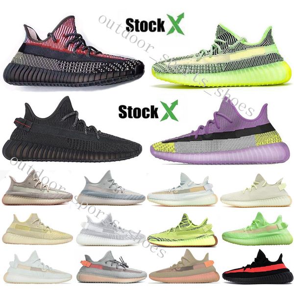 

2020 new yeehu yecheil black static 3m reflective kanye west running shoes gid glow true form clay butter men sneakers twenty three