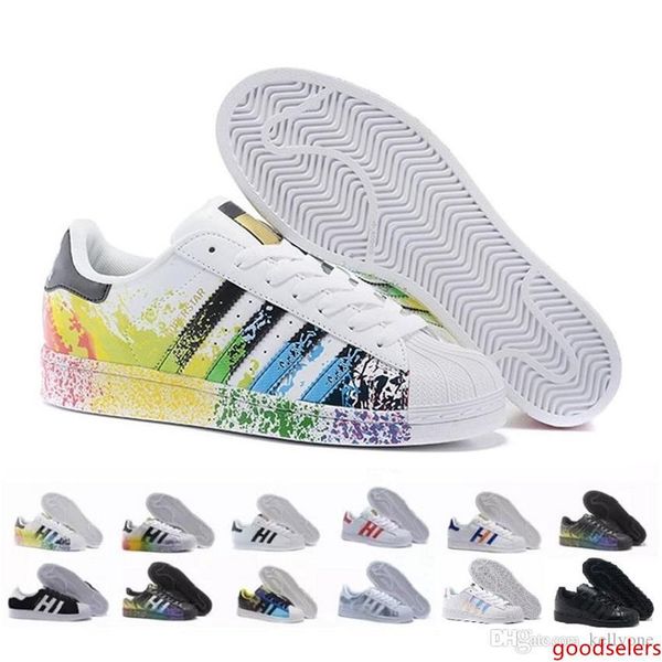 

originals superstar white hologram iridescent gray gold superstars 80s pride sneakers super star women men sport casual shoes eur 36-45