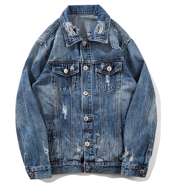 

mcikkny jeans jacket men solid color retro casual denim men's jackets male hip hop cotton jackets streetwear coats plus 2xl, Black;brown