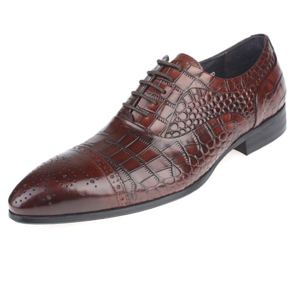 

leather shoes stone pattern leather lace-up style formal wear work wear wedding shoes genuine leather, Black