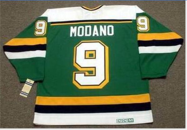 

custom men youth women vintage #9 mike modano minnesota north stars 1991 ccm hockey jersey size s-5xl or custom any name or number, Black