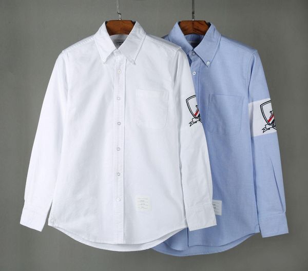 

tb shirt chao shirt oxford spinning embroidered skiing european and american recreational men's long sleeve shirt, White;black