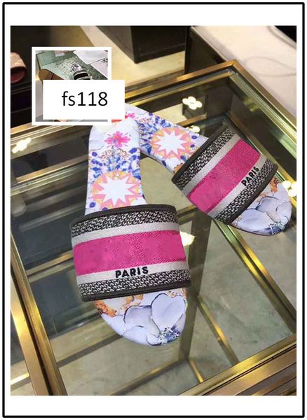 

original box new dazzle flowers women sandals designer slippers flip flops striped beach causal shoes embroidery sandal 3, Black