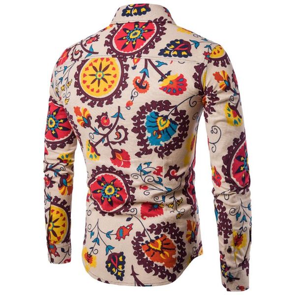 

mens casual long sleeve shirt business slim fit shirt print blouse top, White;black