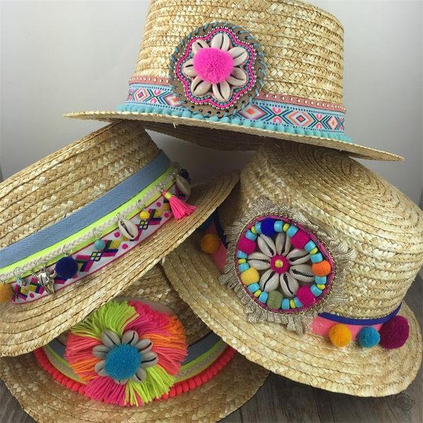 

dropshipping boho wide brim шлемы sun для женщин ja ca панамы fedoras unisex top пляж visor hat cap солома краткой твердой y200602, Blue;gray