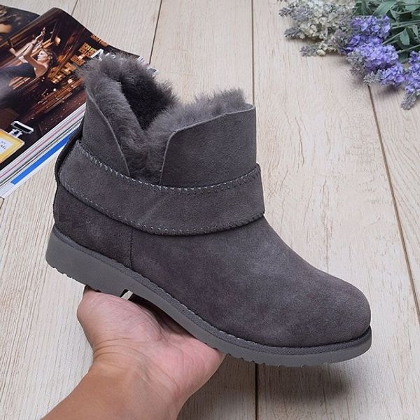 

snow boots winter melrose ankle boots women shoes fashion low heels winter wgg fashion shoes, Black
