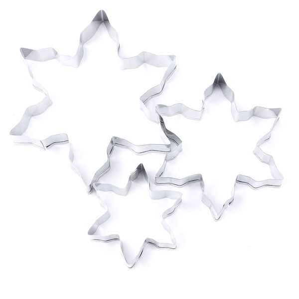 

3pcs/set snowflake stainless steel cookie cutter mould biscuit pastry mold cake fondant molds cake decorating tools other bakeware