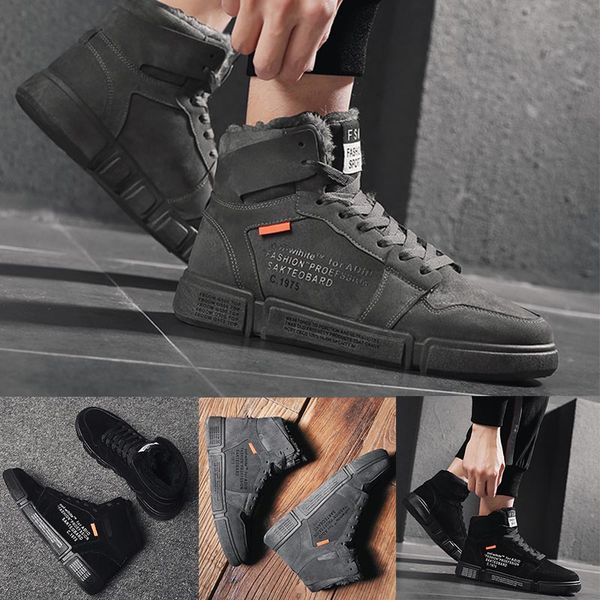 

hight quality winter warm high heel boots mens running shoes gery black classic flat sneakers fashion trainers men shoes size39-44, White;red