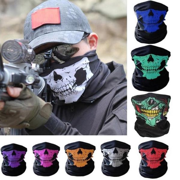 Máscaras de Skull Magic Half Face Mask máscaras de ski de bicicleta fantasma cachecol Hip Hop Bandana Sport Headband 14 Designs DW5187