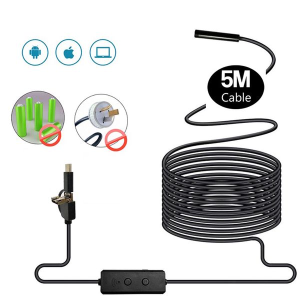 

wifi inspection cameras mini endoscope camera 5m waterproof hard wire wireless 8mm 8 led borescope camera for android pc ios