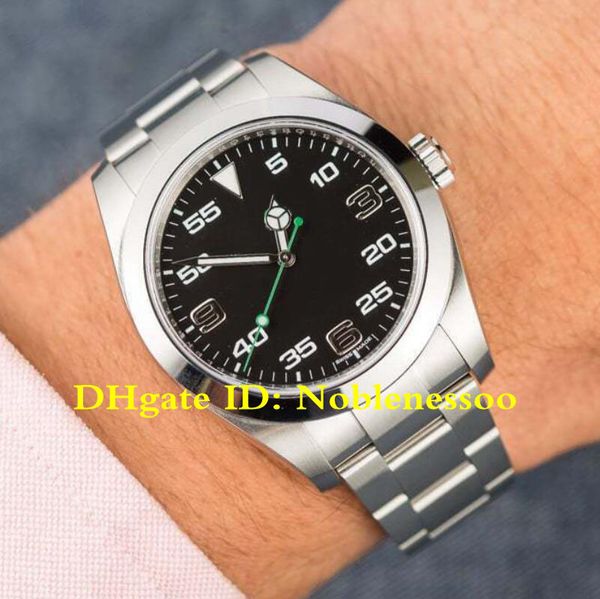 

in box style air-king 40mm green hand black dial steel automatic mens watch 116900 asia 2813 movement automatic mens watch watches, Slivery;brown