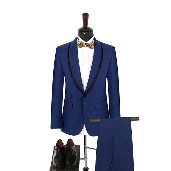 

new men's suits & blazers men's wedding suits groom tuxedos black peak lapel groomsman party 2 piece suits, White;black