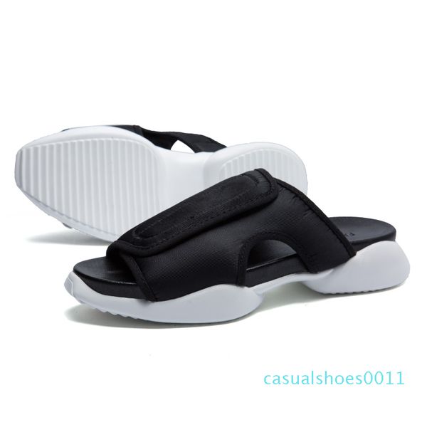 

wholesale-2016 fashin men личность street сандалии тапочки кожаные mat подкова sandalias hombre воздушной подушке копыт каблуки сандал c11, Black