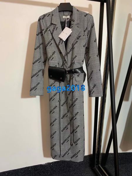 

высокого класса женщины девушки повторяющийся письмо midi инкогнито carcoat wrap пальто
